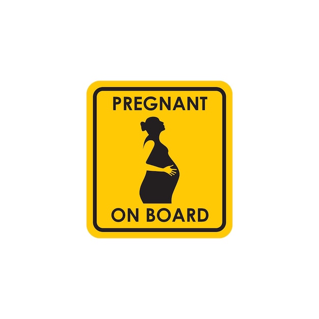 Pregnant woman sign board logo design template