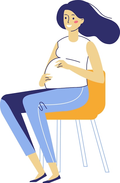 Pregnant Woman Sitting on Chair