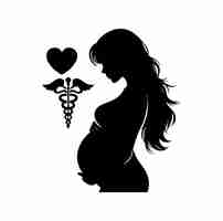 Vector pregnant woman vector silhouette