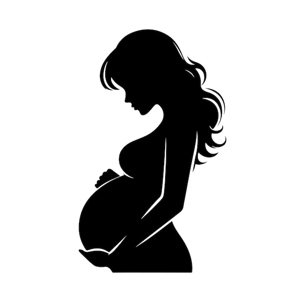 Vector pregnant woman vector silhouette