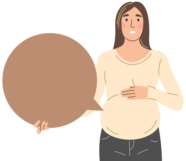 A pregnant woman with a belly callout