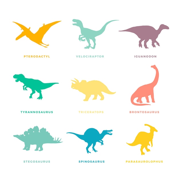 ベクトル 先史時代の恐竜セット