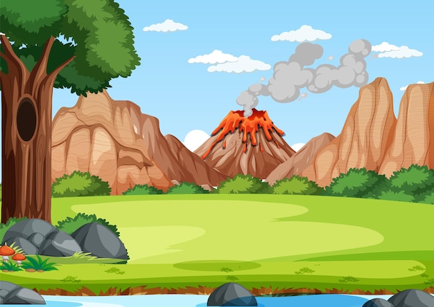 Prehistoric forest scene background