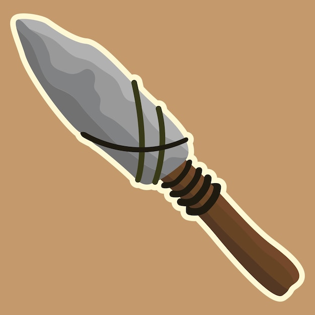 Vector prehistoric stone knife illustration