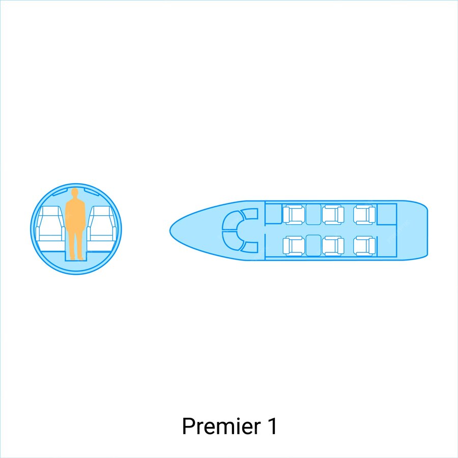 Premium Vector | Premier 1 airplane scheme civil aircraft guide