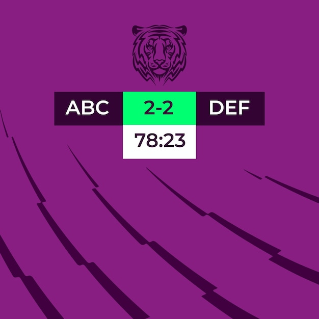 Premier league scoreboard with purple colour background football competition concept soccer league