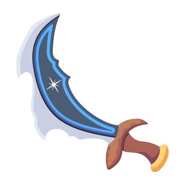 Vector premium 2d style icon vector of a battle sword