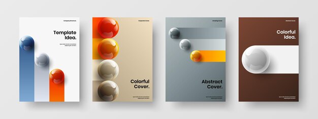 Premium 3D balls catalog cover template set