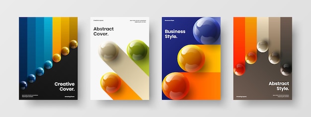 Premium 3D balls front page concept set