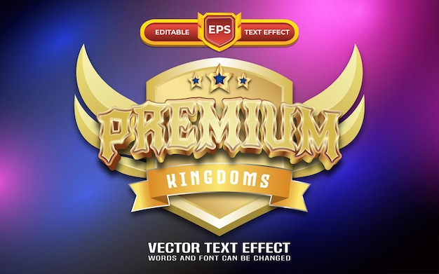 Premium 3d logo with editable text effect and golden style