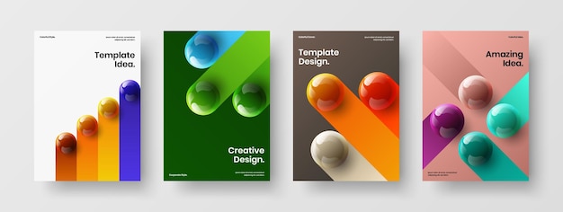 Premium 3D spheres corporate brochure concept bundle