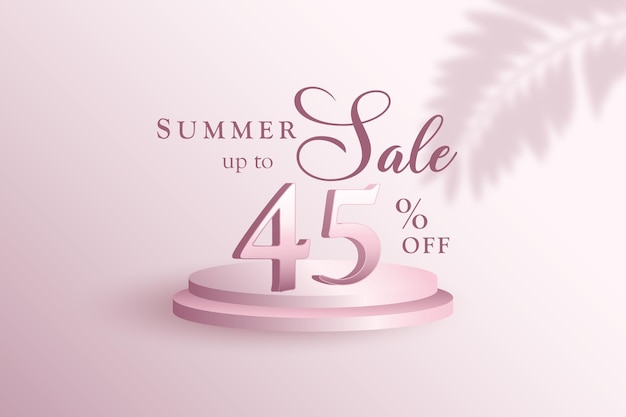 premium 3d summer sale banner discount with forty five 45 percent