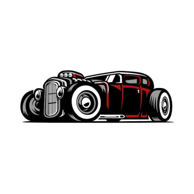 Premium aangepaste Amerikaanse hot rod vector kunst grafische illustratie geïsoleerd