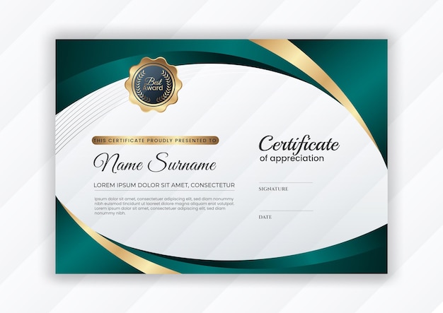 Vector premium abstract certificaatontwerpsjabloon