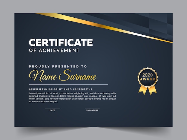 Vector premium abstract certificate design template