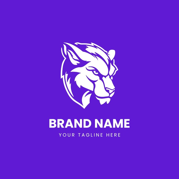 Premium abstract lion head logo illustration design