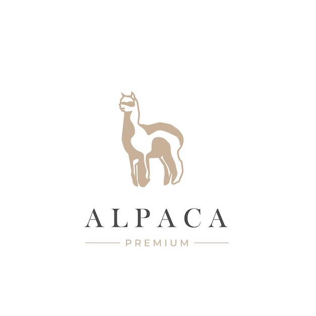 Premium Alpaca Vector Illustration Logo