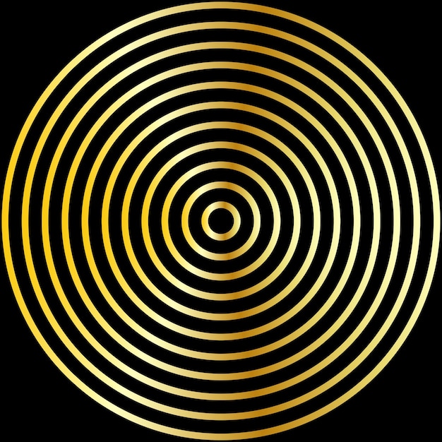 Premium background Golden circles on a black background