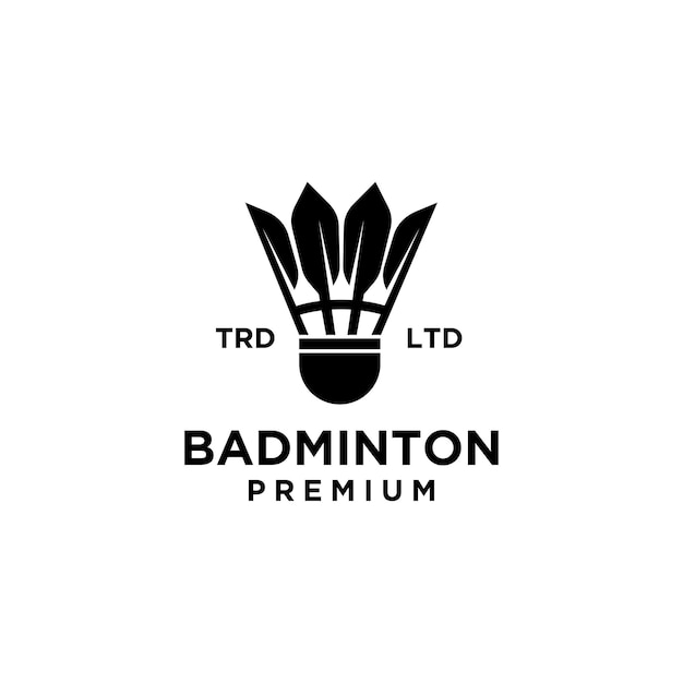 Premium badminton shuttle logo ontwerp illustratie