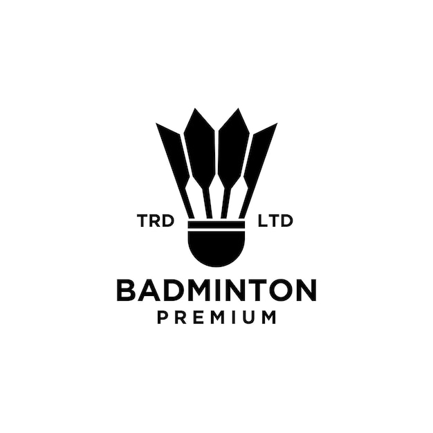 Premium badminton shuttle logo ontwerp illustratie