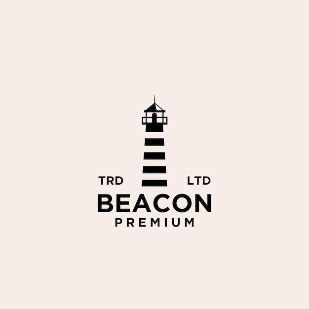 Vector premium beacon with ocean vector black logo design