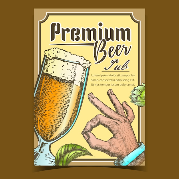 Premium Beer Pub Tavern reclameposter