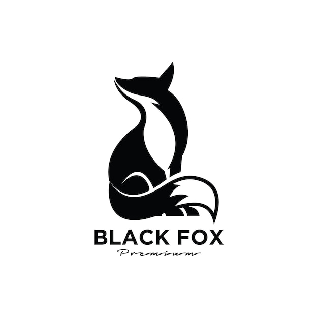 Vector premium black fox logo