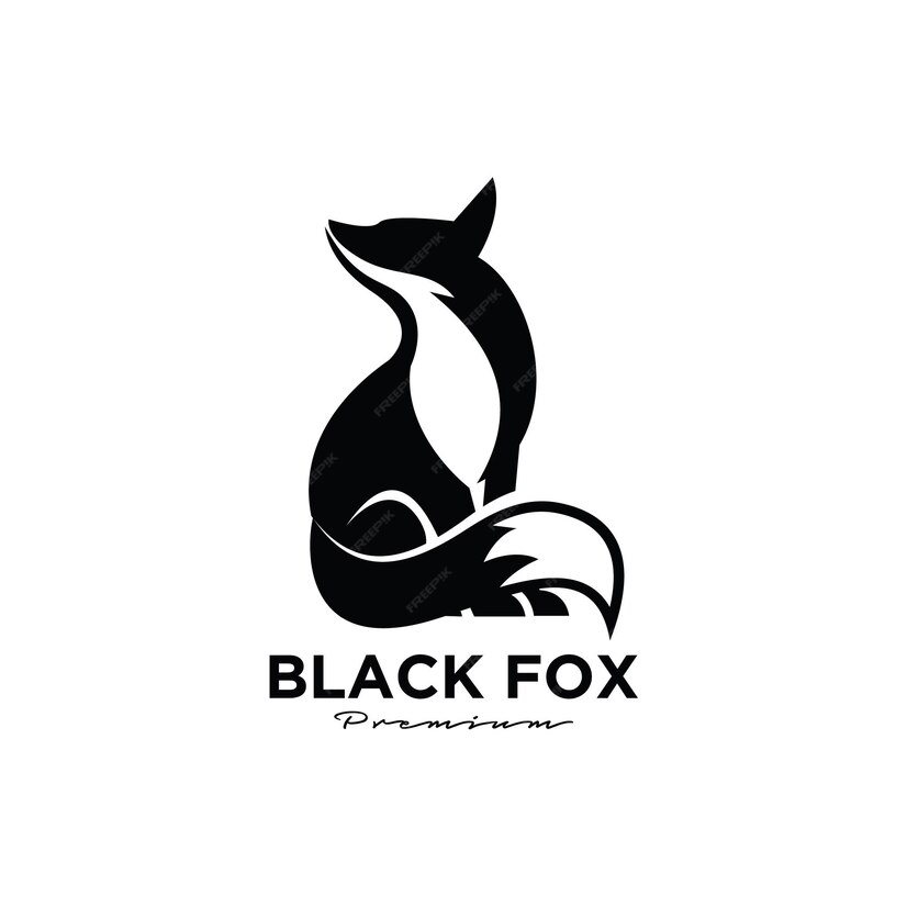 Premium Vector | Premium black fox logo