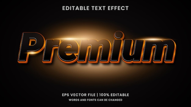 Premium black gold 3d editable text effect