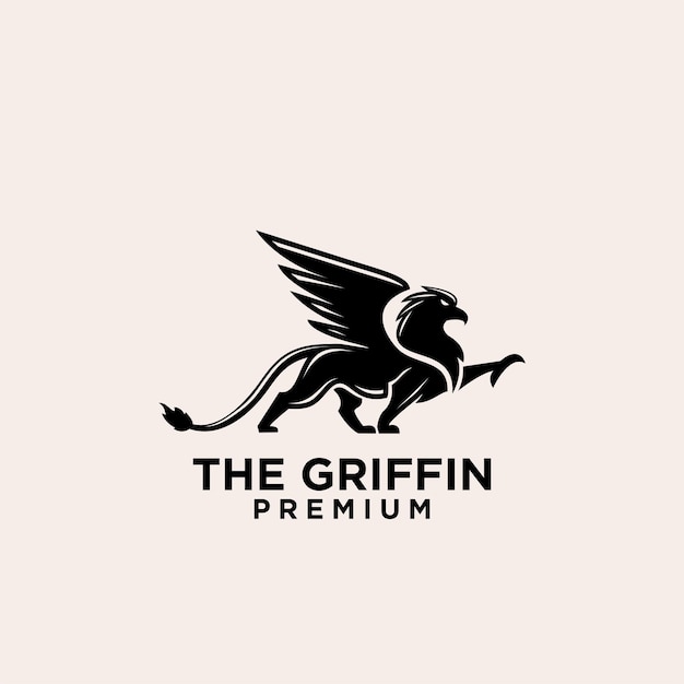 Premium black griffin vector logo design