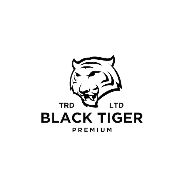 Logo testa di tigre nera premium