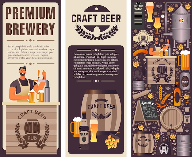 Vector premium brewery and craft beer production banner