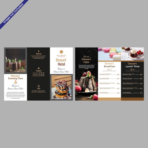 Vector premium brochure for restaurant