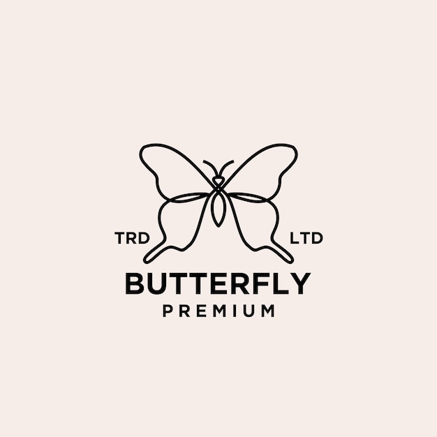 Premium butterfly line black logo design