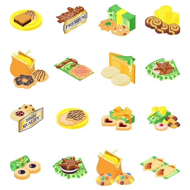 Premium cake icon set