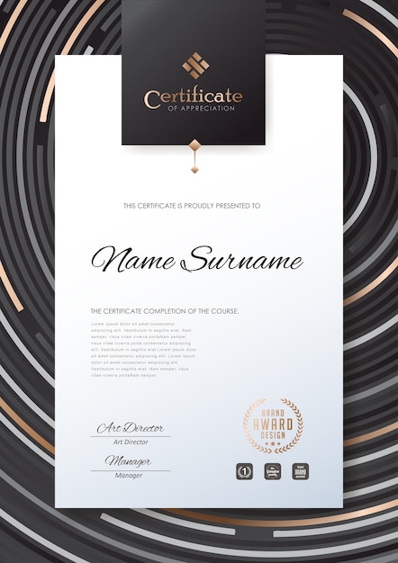 Vector premium certificaatsjabloon