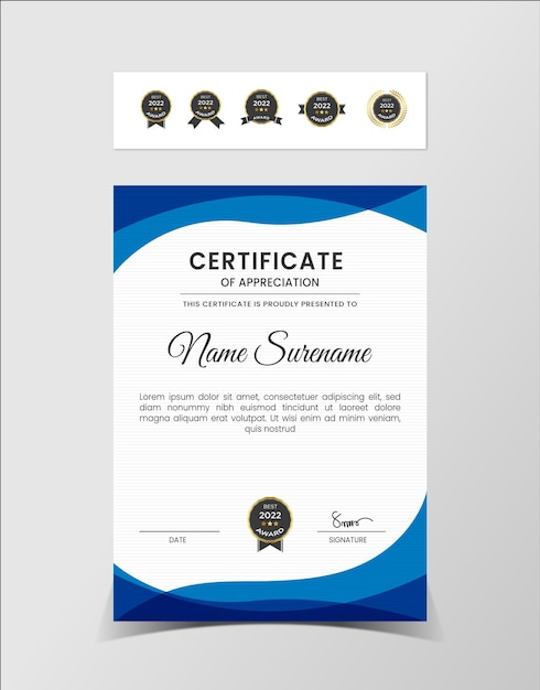 Premium certificate of achievement template