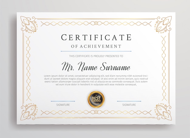 Premium certificate of appreciation border template for business printing