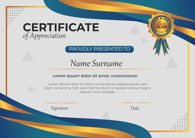 Premium certificate design template