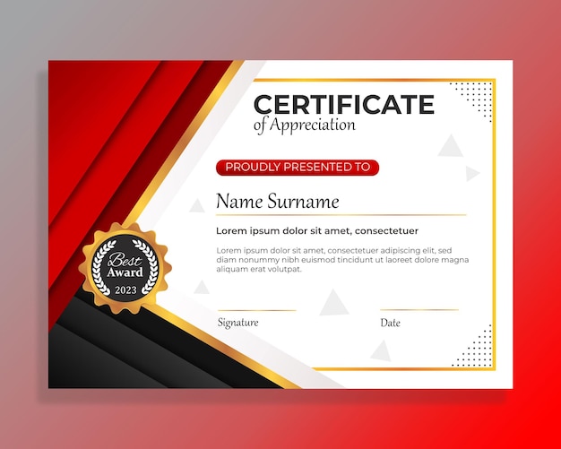 Premium certificate design template