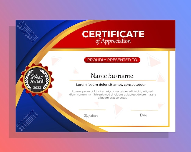 Premium certificate design template