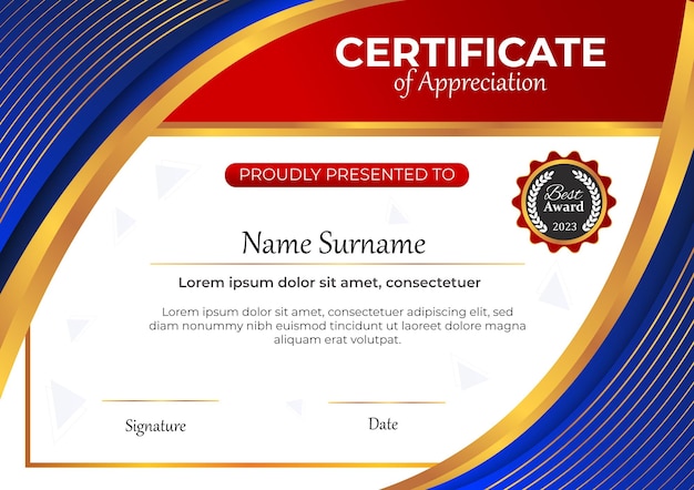 Premium certificate design template