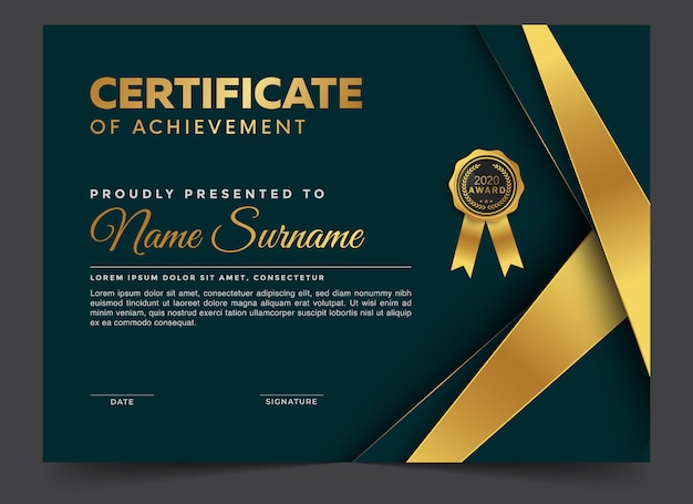 Premium certificate diploma design template