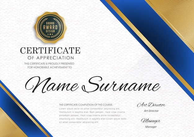 Premium certificate diploma design template