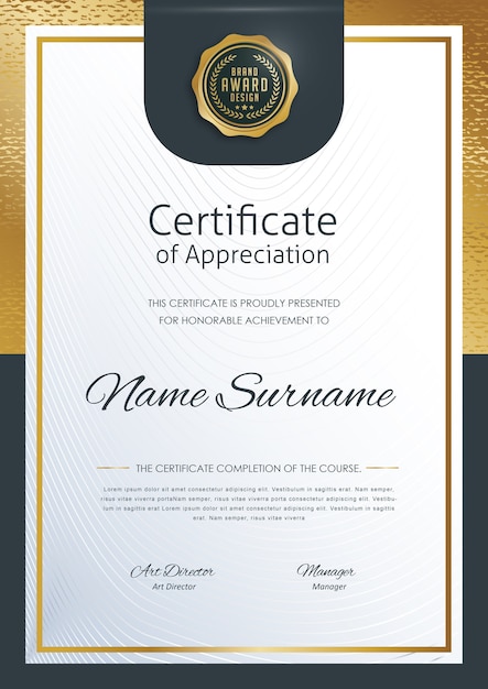 Vector premium certificate diploma  template