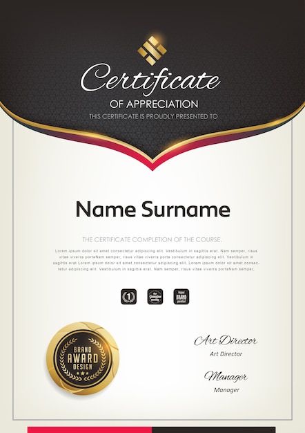 Premium certificate template