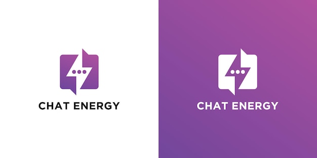 Vector premium chat energy logo design