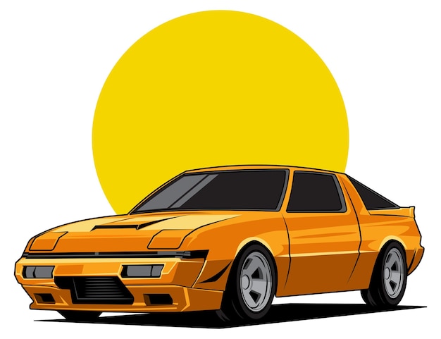 Premium classic car vector illustration for printed usexA