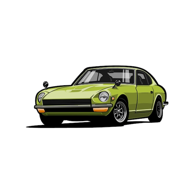 Illustrazione di vettore dell'automobile sportiva giapponese classica premium. ideale per magliette e adesivi per appassionati di jdm