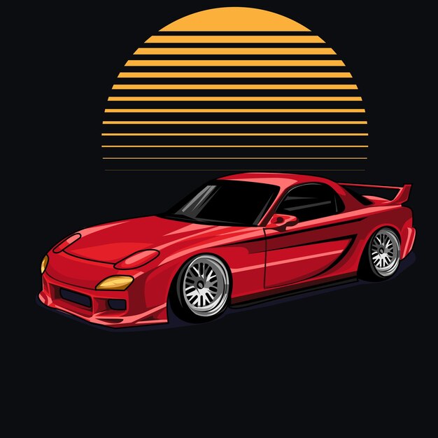 Vector premium classic sport car vector illustration best for jdm enthusiast tshirt and sticker design